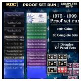 1970-1999 Proof Set Run 164 Coins 30 Complete Sets