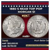 1885-s Morgan Dollar Near Top Pop $1 ms66+ SEGS