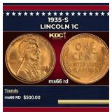 1935-s Lincoln Cent 1c Grades ms66 rd