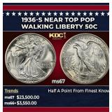 1936-s Walking Liberty Half Dollar Near Top Pop 50
