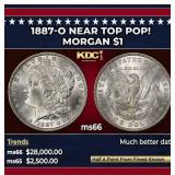 1887-o Morgan Dollar Near Top Pop! $1 ms66 SEGS
