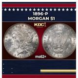 1896-p Morgan Dollar $1 Grades ms62+