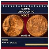 1930-d Lincoln Cent 1c Grades ms66 rd