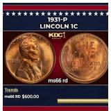 1931-p Lincoln Cent 1c Grades ms66 rd