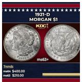 1921-d Morgan Dollar $1 Grades ms63+