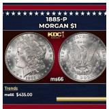 1885-p Morgan Dollar $1 Grades ms66