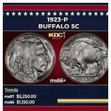 1923-p Buffalo Nickel 5c ms66+ SEGS