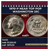 1970-p Washington Quarter Near Top Pop 25c ms67+ S
