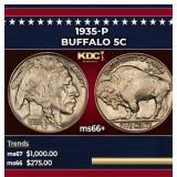 1935-p Buffalo Nickel 5c ms66+ SEGS