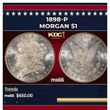 1898-p Morgan Dollar $1 Grades ms66