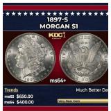 1897-s Morgan Dollar $1 Grades ms64+