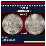 1881-p Morgan Dollar $1 ms66 SEGS