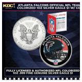 Atlanta Falcons Official NFL Team Colorized 1oz Si