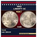 1902 Liberty Nickel 5c Grades ms65