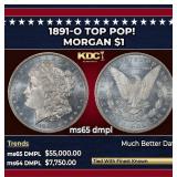 1891-o Morgan Dollar TOP POP! $1 ms65 dmpl SEGS