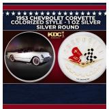 1953 Chevrolet Corvette Colorized Style - 1 oz Sil