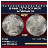 1878-p 7/8tf Morgan Dollar TOP POP! $1 ms66+ SEGS