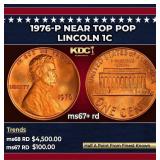 1976-p Lincoln Cent Near Top Pop 1c ms67+ rd SEGS