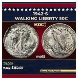 1942-s Walking Liberty Half Dollar 50c Grades ms65