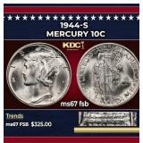 1944-s Mercury Dime 10c ms67 fsb SEGS