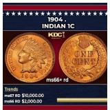 1904 Indian Cent . 1c ms66+ rd SEGS