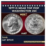 1977-d Washington Quarter Near Top Pop 25c ms67 SE