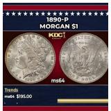 1890-p Morgan Dollar $1 Grades ms64