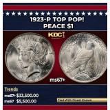 1923-p Peace Dollar TOP POP! $1 ms67+ SEGS