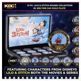 10 PC. Disney Lilo & Stitch Gold Plated Round Coll