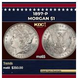 1897-p Morgan Dollar $1 Grades ms65
