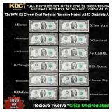 Full District Set of 12x 1976 Bicentennial $2 Fede