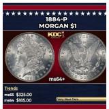 1884-p Morgan Dollar $1 Grades ms64+