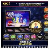 10 Coin Disney Pixar Inside Out Gold Plated Round