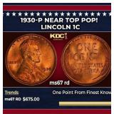 1930-p Lincoln Cent Near Top Pop! 1c ms67 rd SEGS