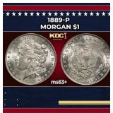 1889-p Morgan Dollar $1 Grades ms63+