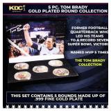5 Coin Tom Brady Gold Plated Round Collection
