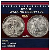 1944-d Walking Liberty Half Dollar 50c ms66+ SEGS