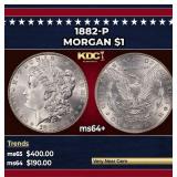 1882-p Morgan Dollar $1 Grades ms64+