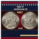 1921-p Morgan Dollar $1 Grades ms63
