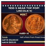1930-s Lincoln Cent Near Top Pop! 1c ms66+ rd SEGS