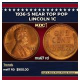 1936-s Lincoln Cent Near Top Pop 1c ms67 rd SEGS