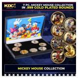 7 Coin Mickey Mouse & Friends Gold Plated Round Co