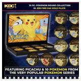 10 Coin Pokemon - Picachu Gold Plated Round Collec