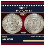 1891-p Morgan Dollar $1 Grades ms64