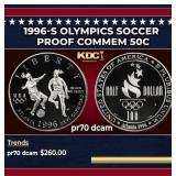 1996-s Olympics Soccer Proof Modern Commem Half Do