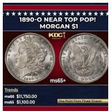 1890-o Morgan Dollar Near Top Pop! $1 ms65+ SEGS