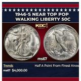 1946-s Walking Liberty Half Dollar Near Top Pop 50