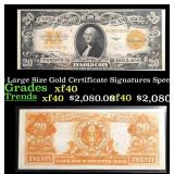 1922 $20 Large Size Gold Certificate Grades xf Sig