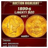 1899-s Gold Liberty Double Eagle $20 ms65+ SEGS
