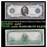 1914 $50 Green Seal Federal Reserve Note Grades Ch